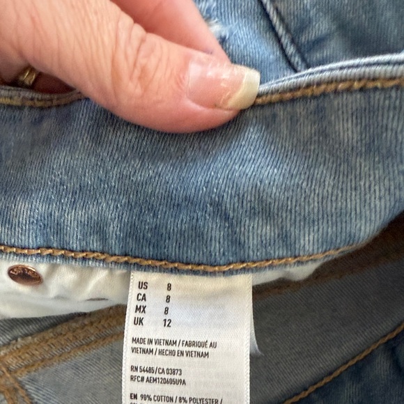 American Eagle Outfitters Light Blue Distressed Jean Shorts - Picture 3 of 4